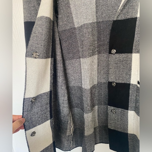 Contemporaine Simons Plaid Black & White Coatigan XS - Picture 4 of 6